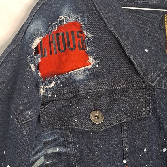 Jewel House Frosted Denim Jean Jacket 4X Paint Splatter Brand New With Tags - Picture 3 of 14